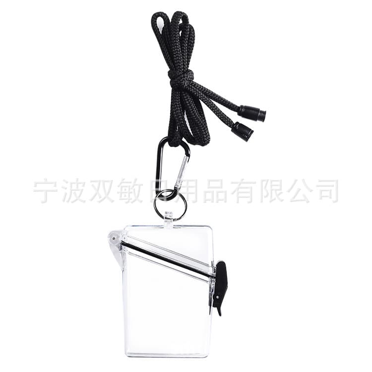 Instagram-style transparent cigarette case with neck strap, waterproof, personalized sling, sealed cigarette case, business card holder chain, hard shell transparent case.