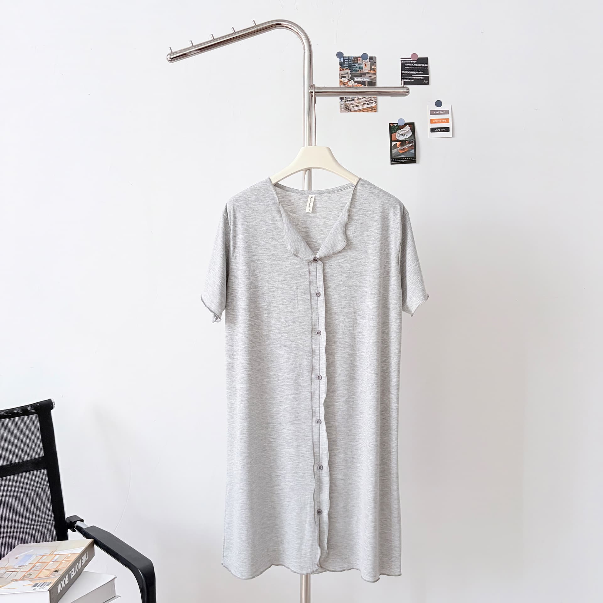 2026 New Style Sleep Dress for Women Summer New Modal V-Neck Short Sleeve Loose Thin Mid-Length Dress Lazy Dress