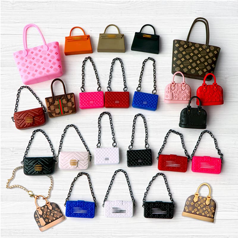 Vintage Bag Shaped Keychain Handbag Crossbody Bag Pendant BJD Small Cloth Doll Accessories Office Culture Keychain Accessories