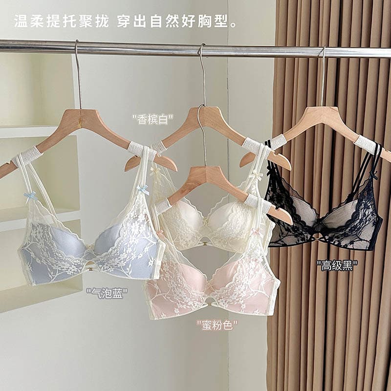 French Sexy Push-Up Bra, Small Bust Enhancer, No Empty Cup, Backless, Student Bra, Live Stream Ready, Export Cross-Border