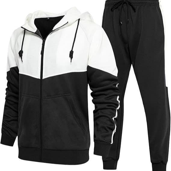Cross-border foreign trade 3D digital printing men's clothing splicing drawstring casual fashion European and American sweatshirt hooded sweatshirt trousers