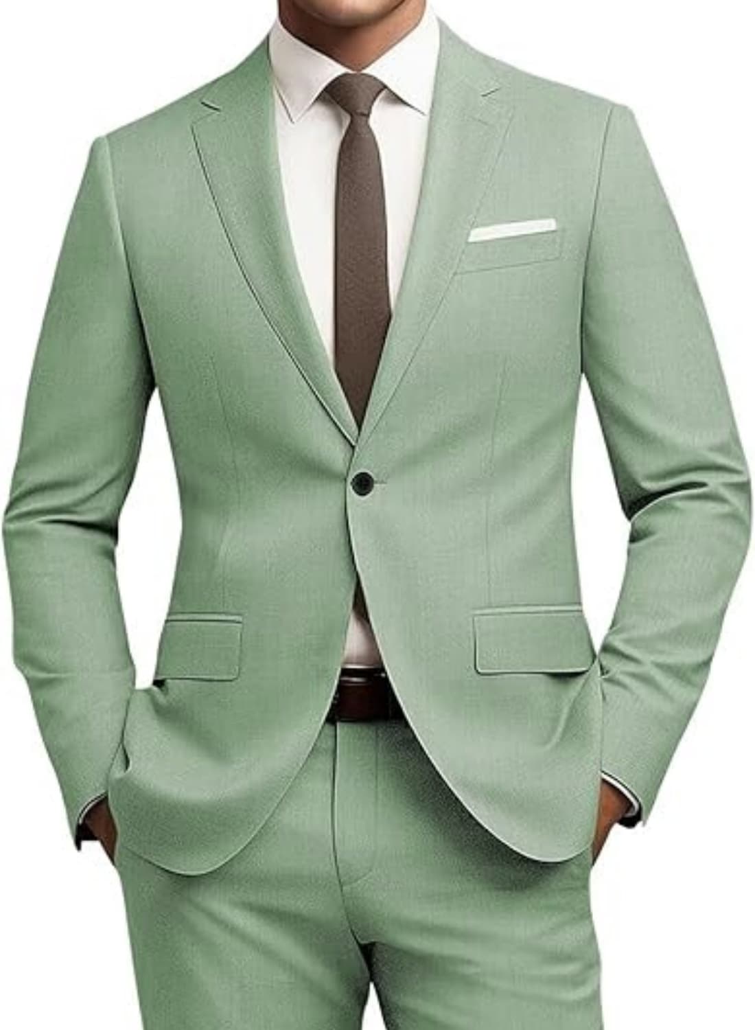 Cross-Border Trade Two-Button Digital Print Suit Set Two-Piece Blazer Men's Business Casual Solid Color