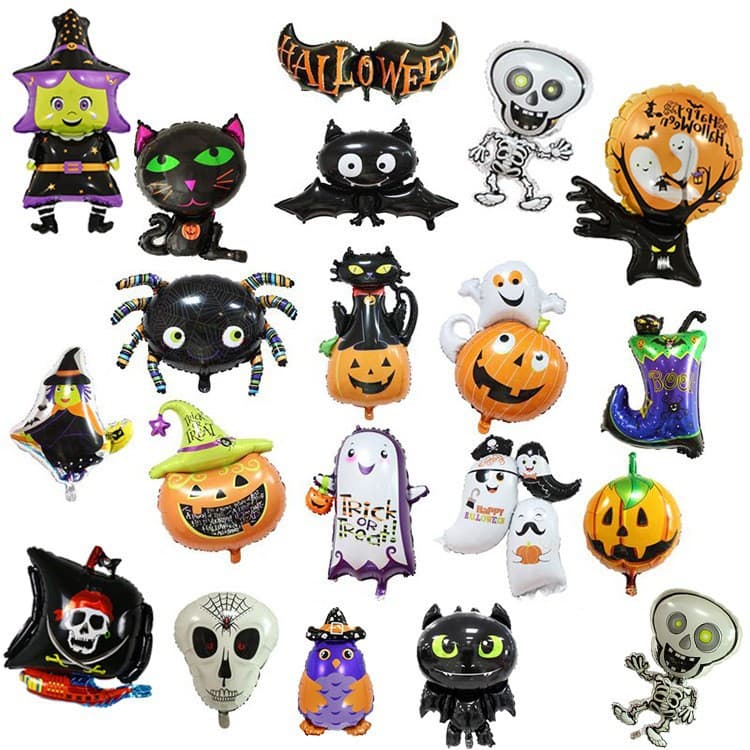 Various Halloween aluminum film balloons Halloween party decoration pumpkin head ghost bat black cat balloon arrangement