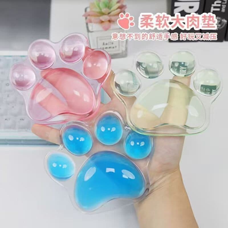 Transparent Silicone Mouse Pad Wholesale, Pink Cute Small 3D Non-slip Cat Paw Hand Pillow for Office Wrist Support