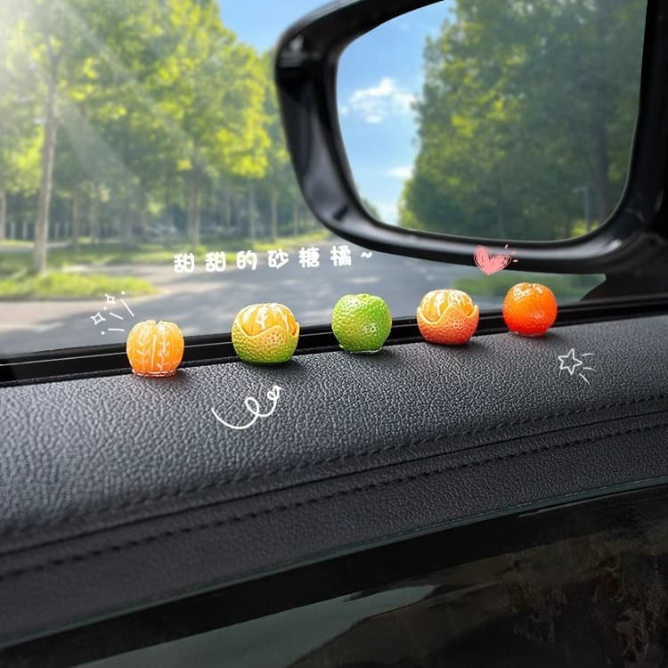 Simulated Orange Ornament Car Interior Decoration Dashboard Accessories Rearview Mirror Decorations Collection