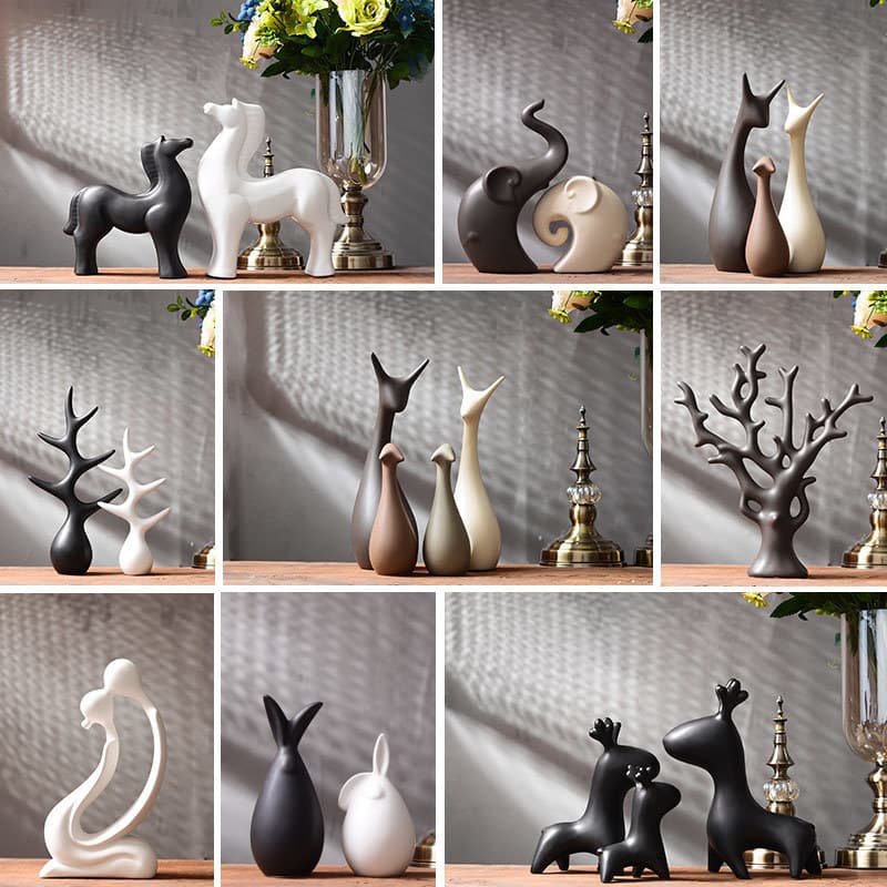 Modern Minimalist Ceramic Decorative Ornament for Living Room, Wine Cabinet, Desktop, Creative Room Shelf Decor