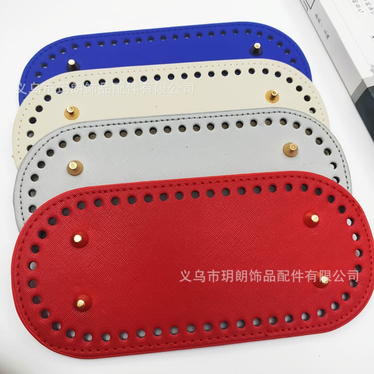 Cross-stitch bag bottom HyunA weaving bag accessory 22*10CM round bag bottom PU bag bottom wiring bag bottom