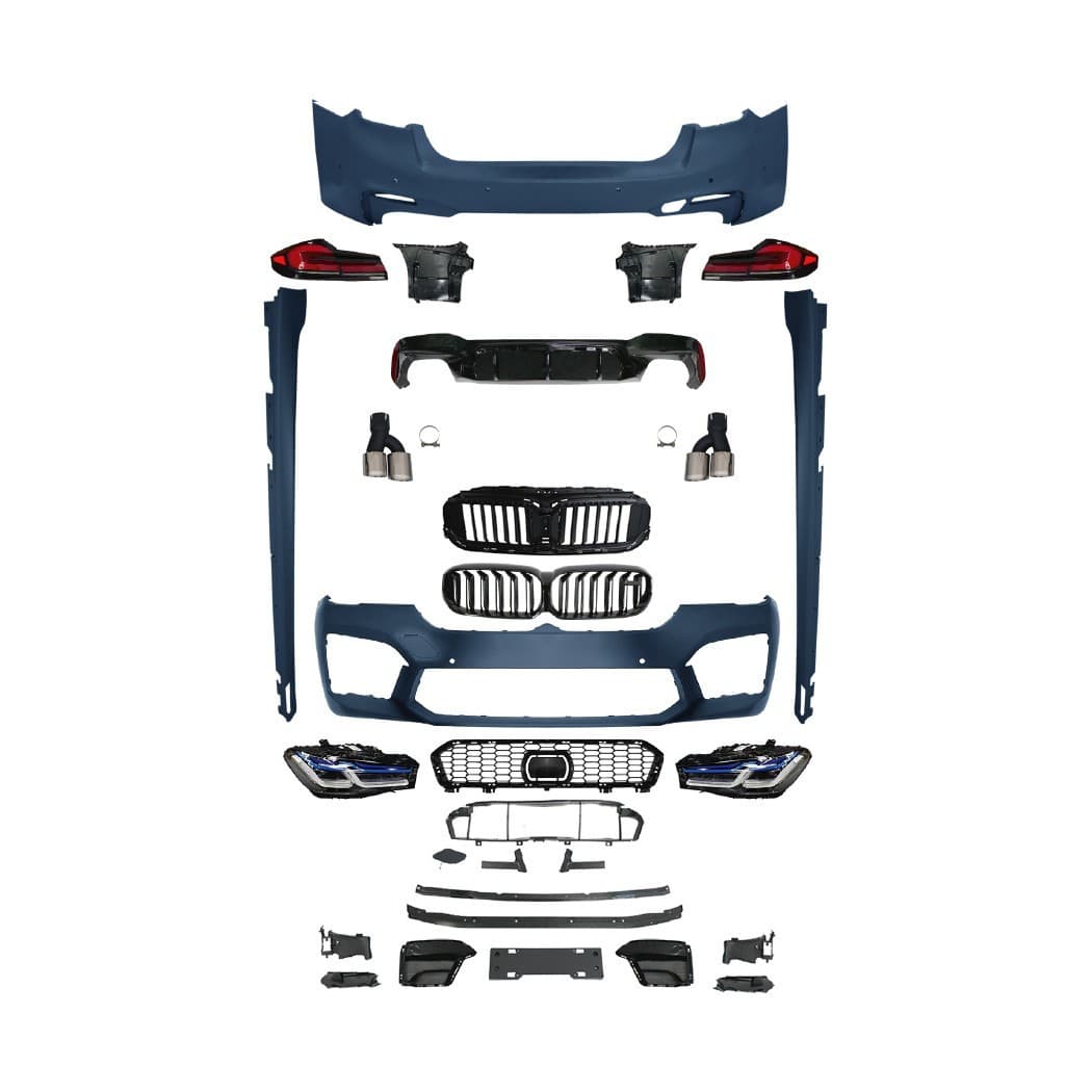 For BMW 5 Series G30 G38 Pre-LCI to LCI M5 MT Front and Rear Bumper Headlight Taillight Body Kit