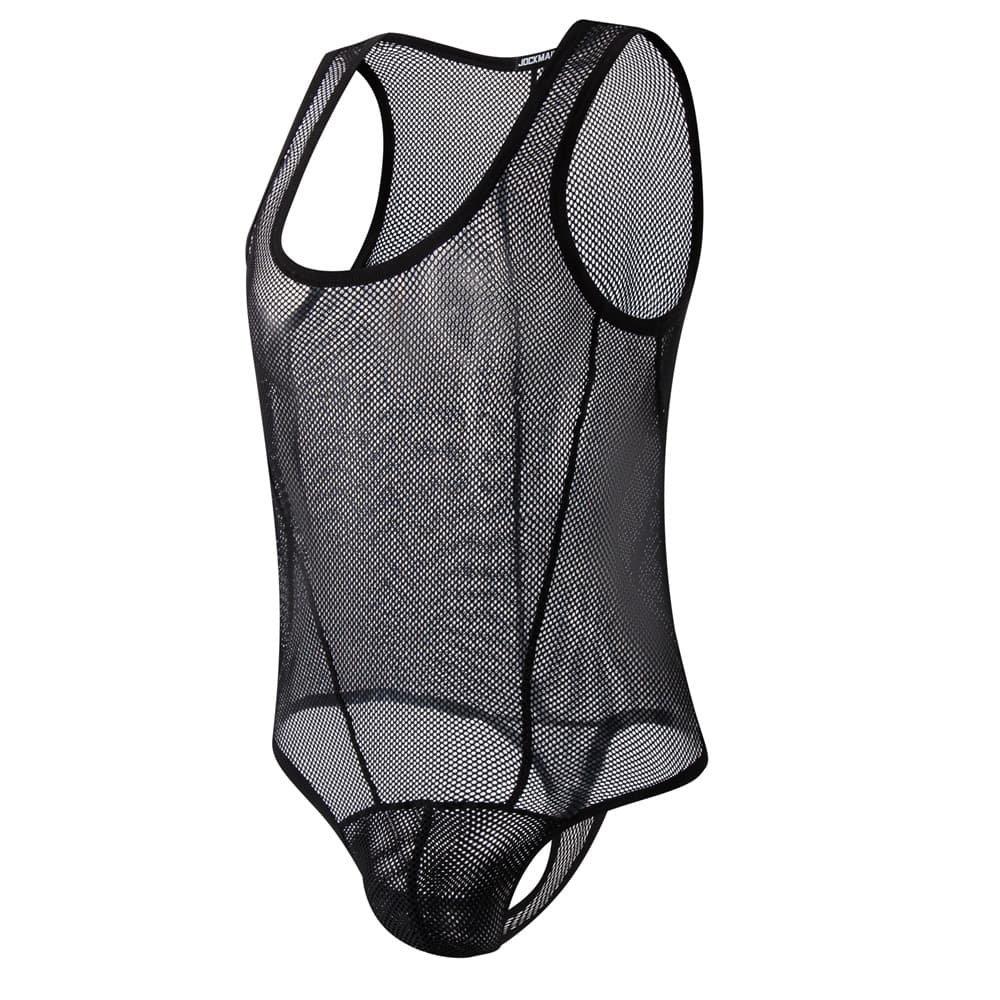 Men's Large Mesh Bodysuit Sexy Hollow Triangle Panty Lingerie Thong