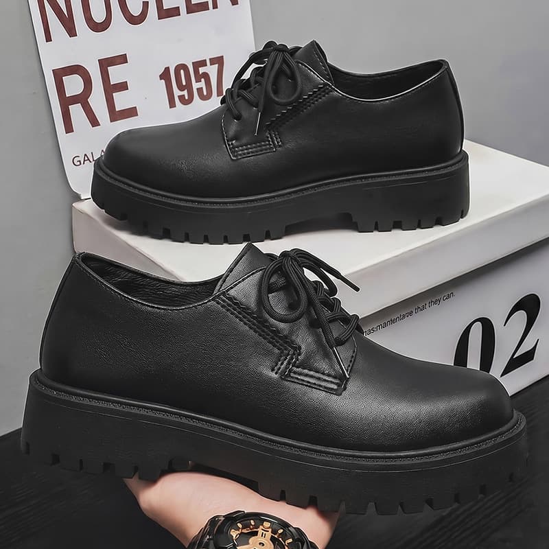 2026 Summer New Casual Shoes Men Formal Business Black Men's Shoes British Round Toe Breathable Wenzhou Men's Skate Shoes