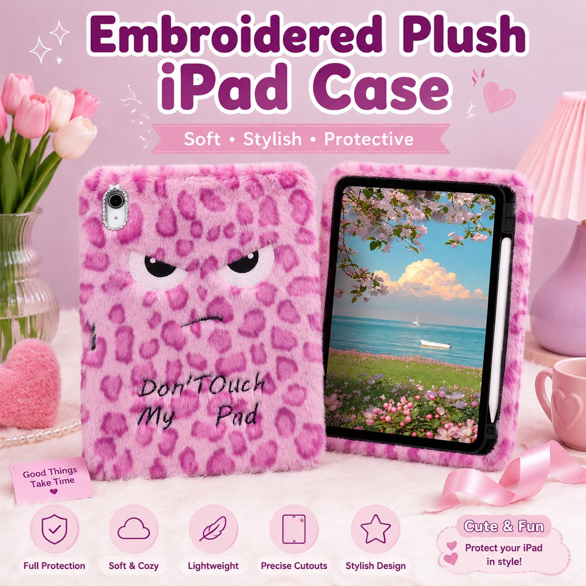 Suitable for iPad tablet protective case with pen slot, iPad 10th generation protective case, iPad 11th generation protective case, tablet case