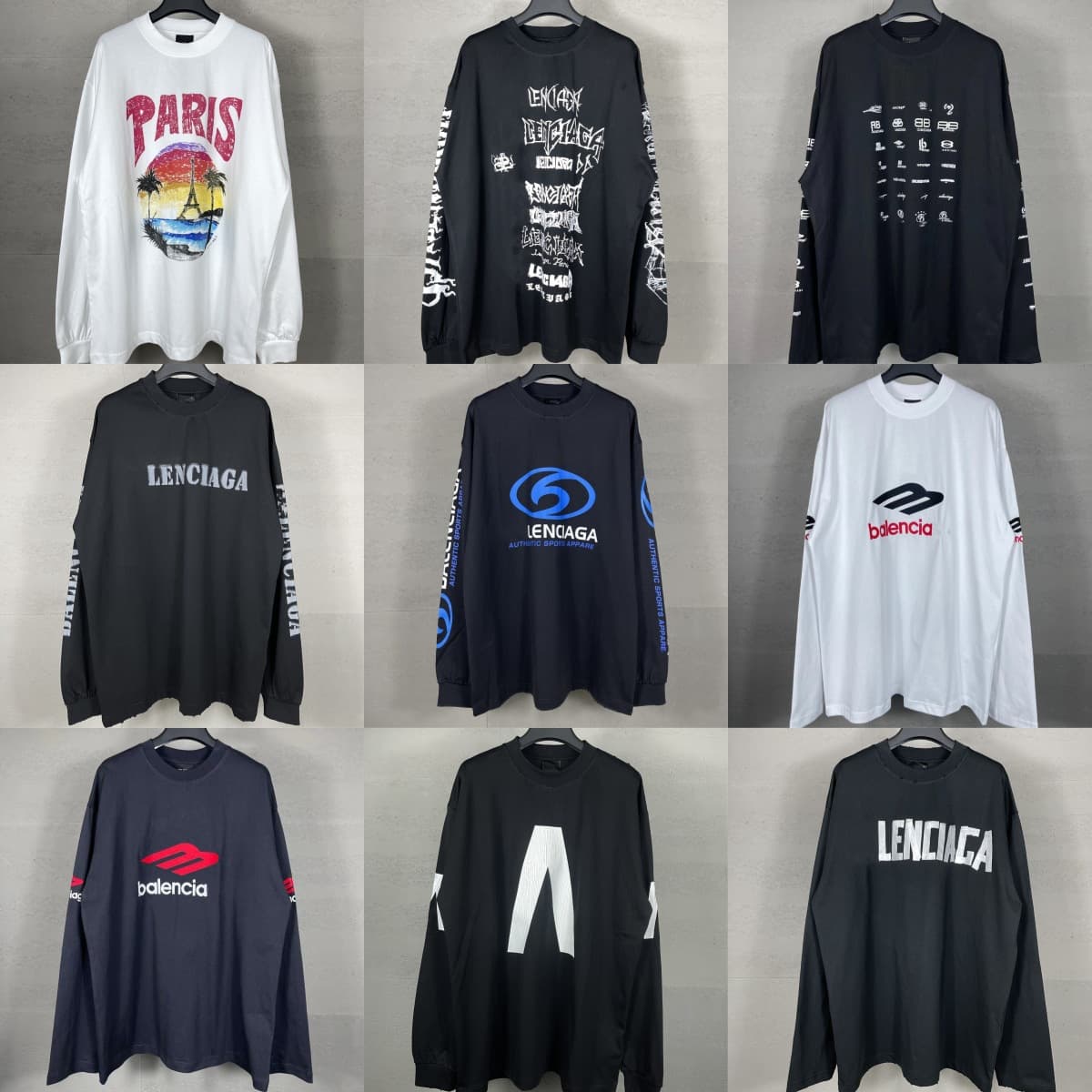 Paris B House Correct Version SS24 Classic Tape Logo Limited Print Distressed Loose Unisex Long Sleeve T-Shirt