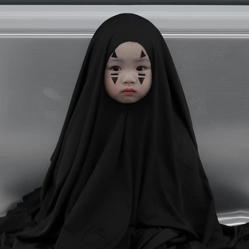 Halloween Children's Costume Boys No-Face Cosplay Outfit Baby Clothes Cape Girls Funny Costume