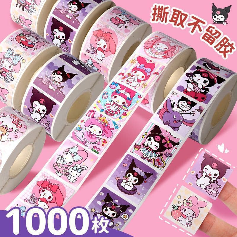 500 stickers of cartoon Katie cute decorative stickers roll stickers sealing stickers self-adhesive film stickers children's creative DIY stickers