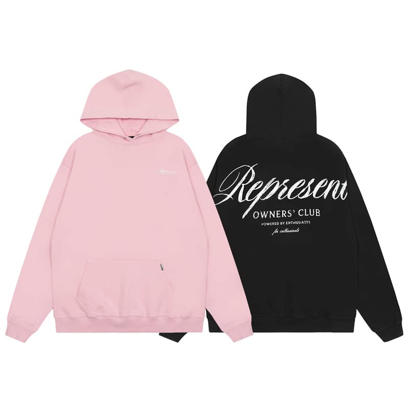 American high street Represent new letter slogan printed long-sleeved hooded sweatshirt casual loose couple trend