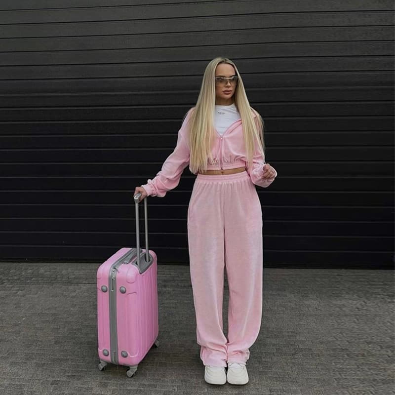 2026 Amazon Cross-Border Casual Set Women European American Street Style Long Sleeve Hooded Cardigan Elastic Waist Pants Two-Piece Set
