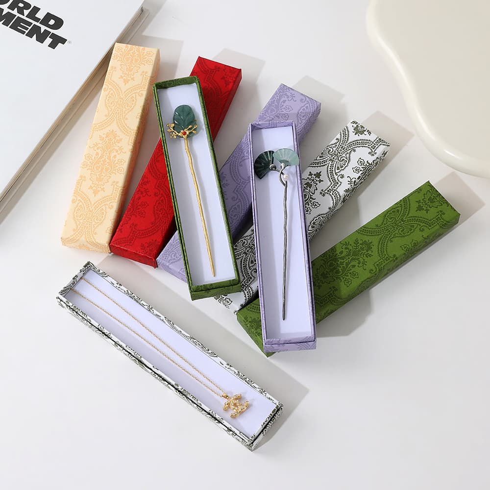Manufacturer wholesale long jewelry box necklace hairpin bookmark pen holiday gift jewelry packaging box companion gift box