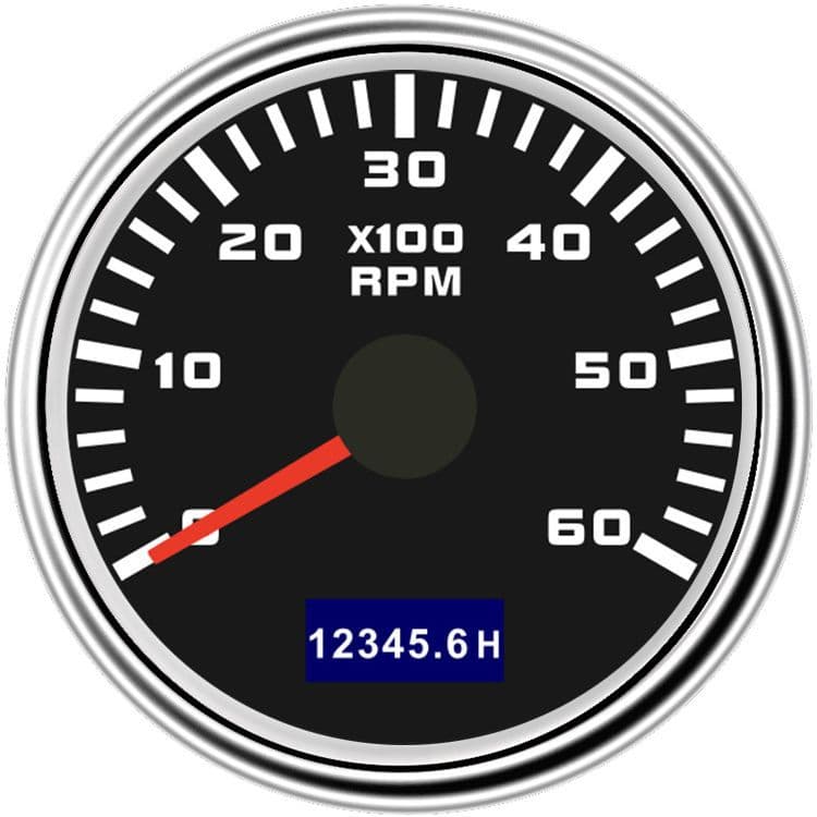 52mm high-precision speedometer for generators, W-end engine tachometer, modified car, yacht, and motorcycle tachometer.