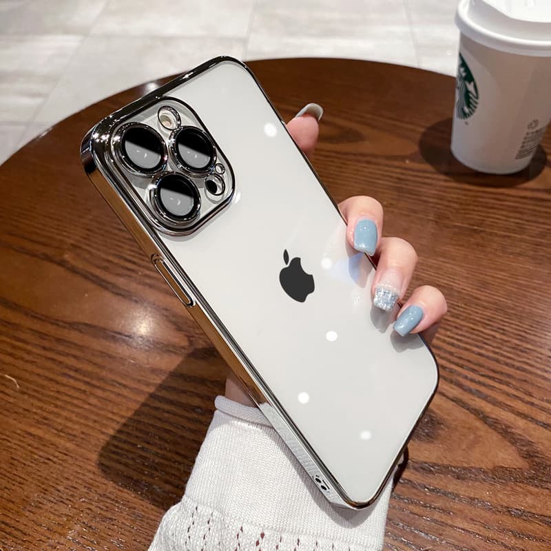Compatible with Apple 16 Pro Max Phone Case, Electroplated iPhone 15 Shockproof Full Coverage 14 Transparent 13 Simple 12 Shell
