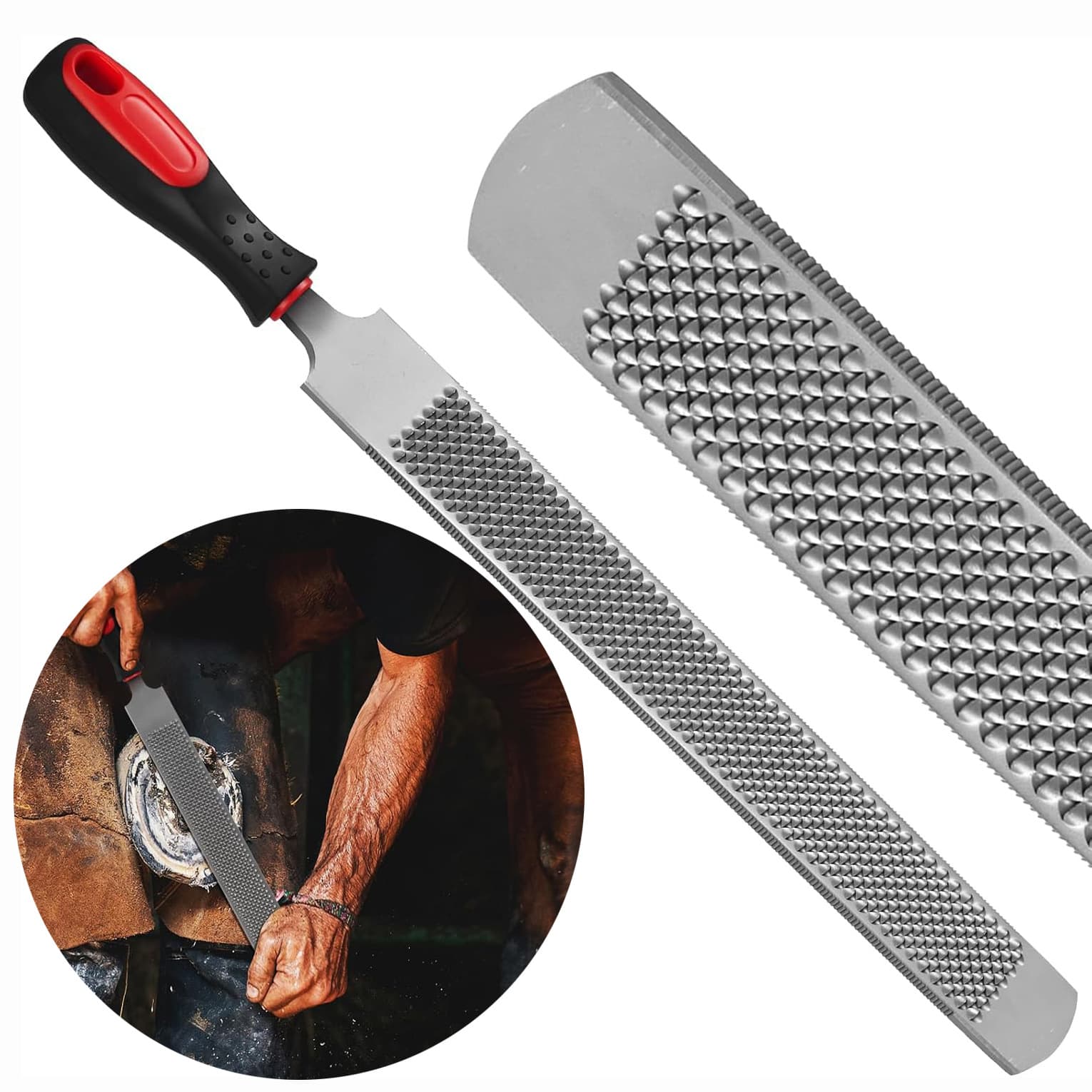18 Inch Farrier Hoof Rasp Heavy Duty Carbon Steel Hoof Trimmer Hoof Care Tool Woodworking File Tool
