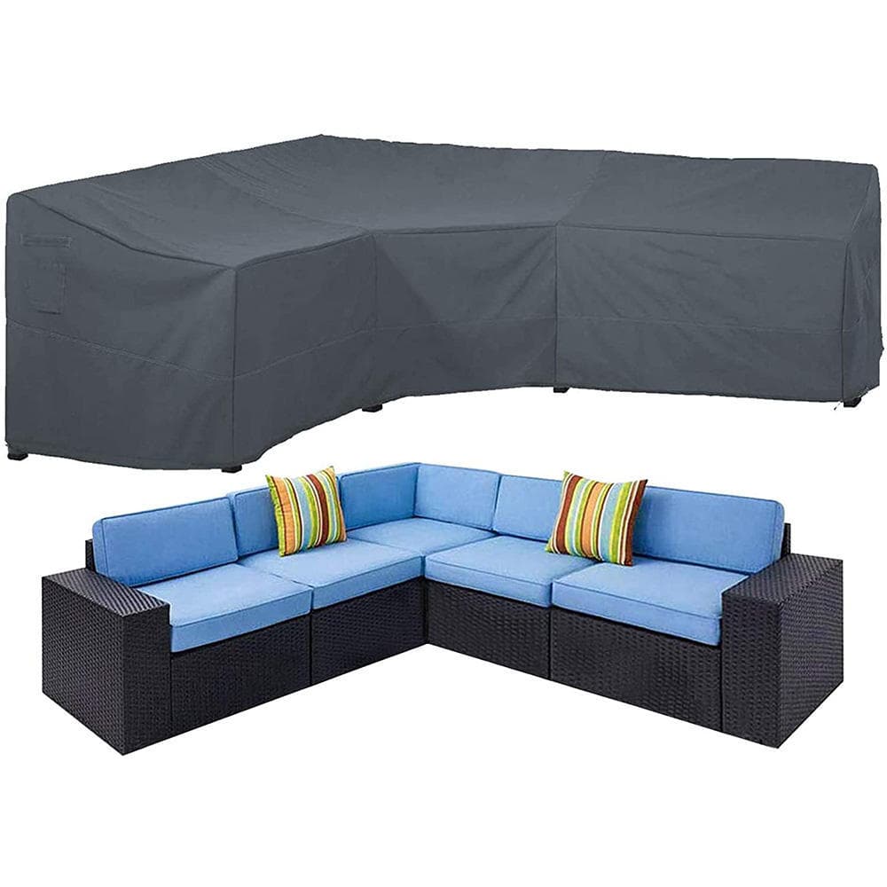 Best-selling Outdoor Fabric Patio Garden Furniture Waterproof Oxford Cloth L-shaped Sofa Cover 600D