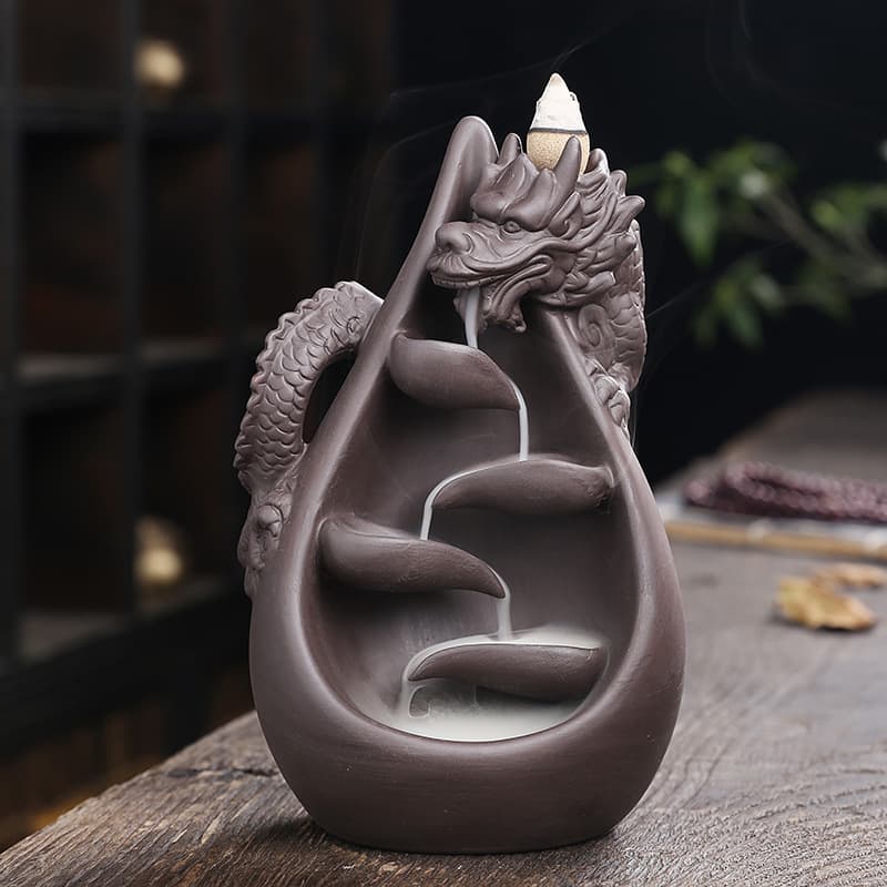New Cross-border E-commerce Reverse Incense Burner Creative Mountain and Water Dragon Home Tea Room Office Decorative Ornament