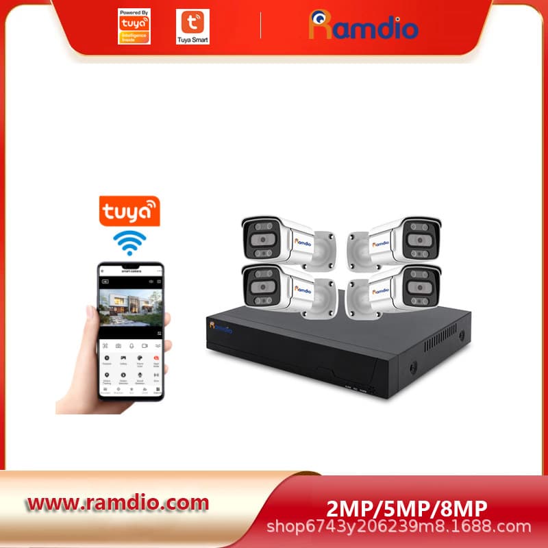 4CH TUYA POE NVR CCTV CAMERA KIT 4-Channel Tuya Smart Home Surveillance Kit