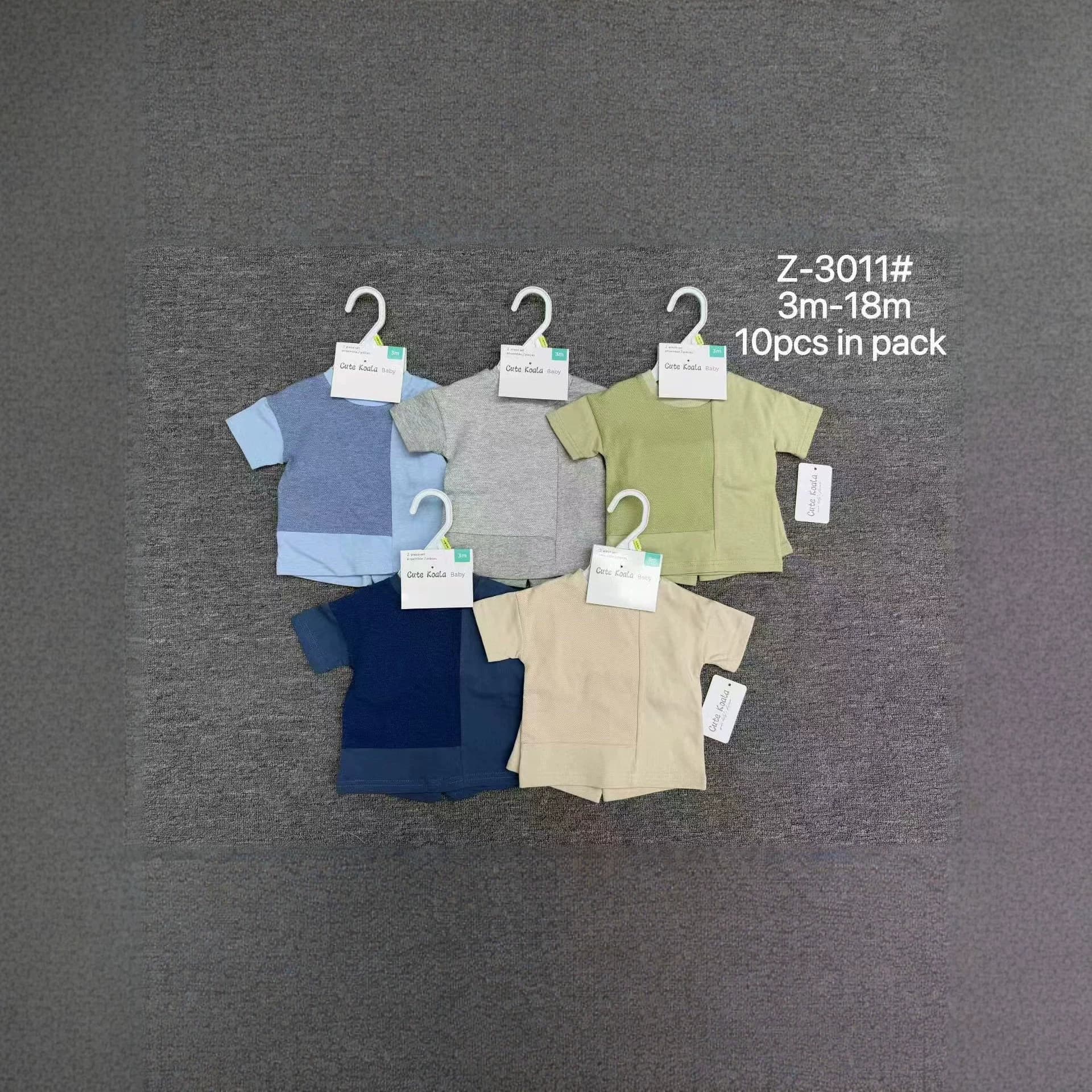 Newborn Simple Two-Piece Set Baby Color-Block Mesh T-Shirt + Shorts Wholesale Infant Boy Outfit