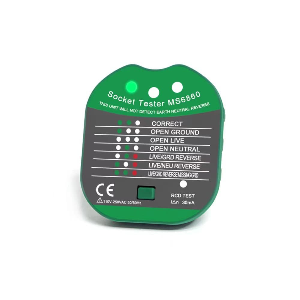 Australian Standard MS6860 Socket Tester Leakage Plug Polarity Detection Ground Line HISITEK