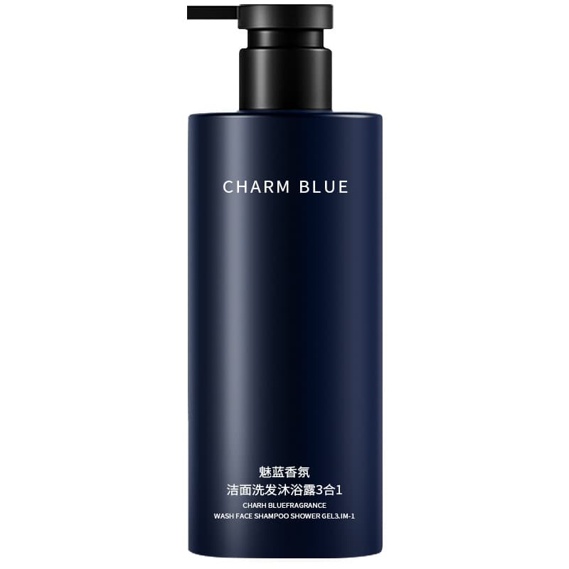 Azure Fragrance Men's 3-in-1 Shampoo, Body Wash, and Face Wash - Blue Charm Shower Gel