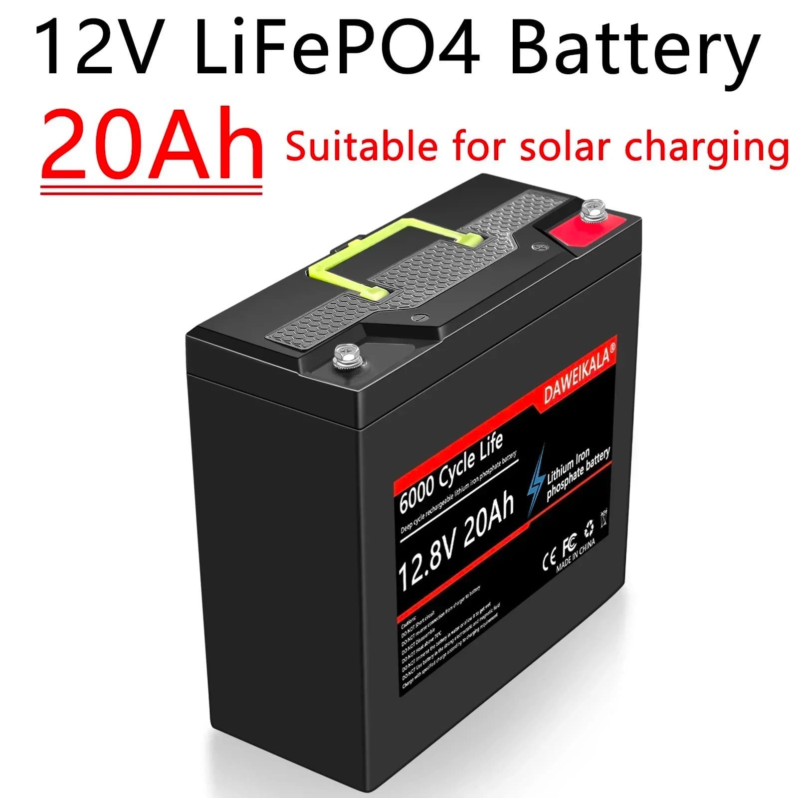 SU 12V 20Ah Lithium Battery LiFePO4 Deep Cycle Rechargeable B