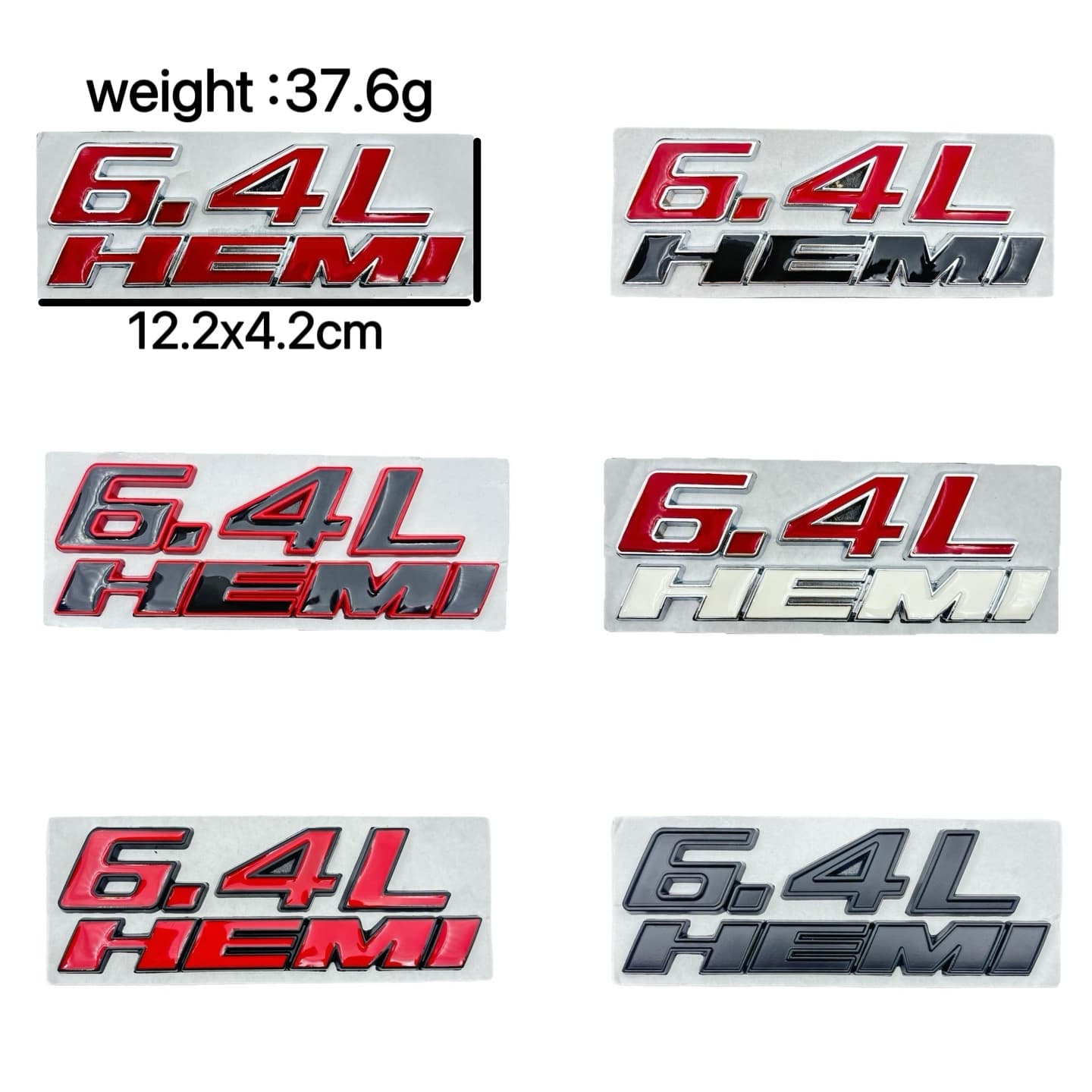 Suitable for Grand Cherokee car logo 6.4L HEMI metal modification logo engine displacement car sticker