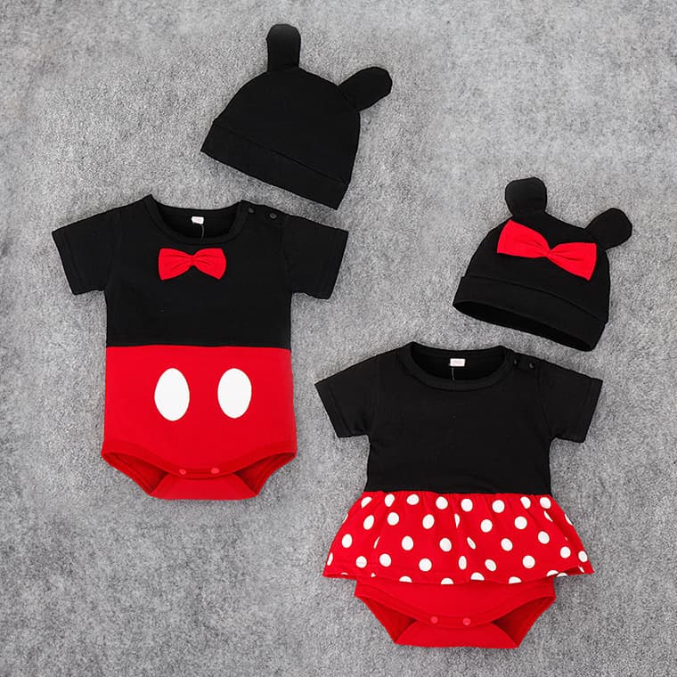 Baby Summer New Cartoon 3D Design Bodysuit Contrast Color Baby Boy Triangle Romper Baby Girl Dress