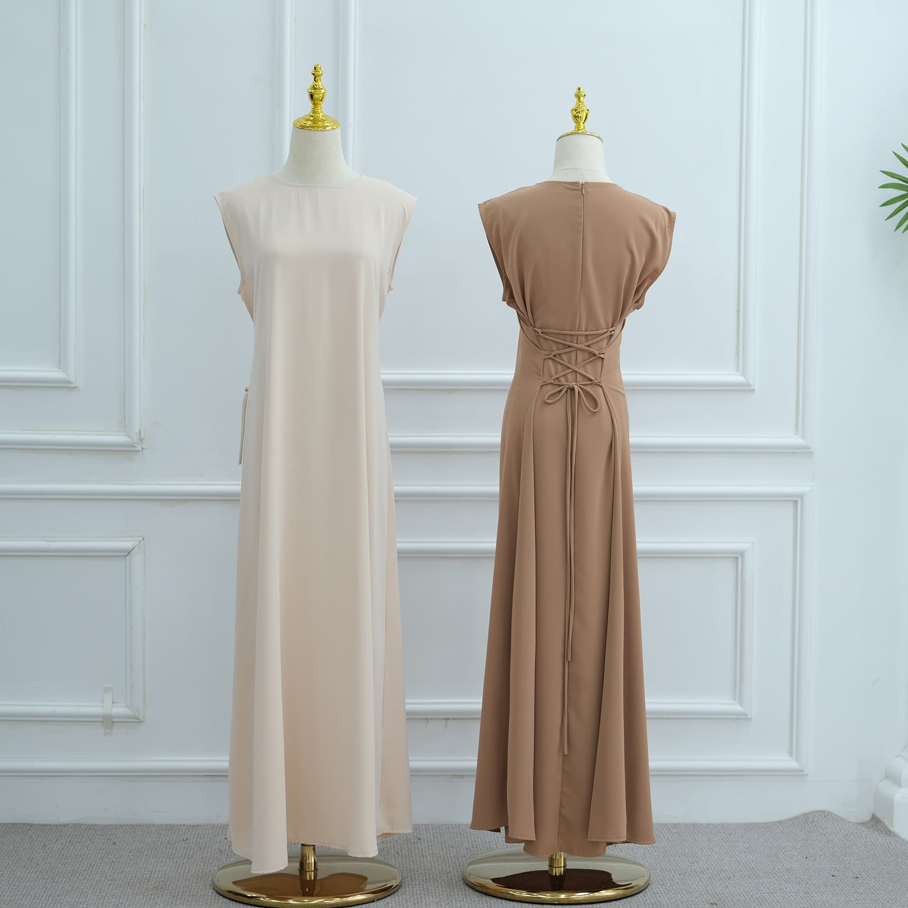Ai Yi Rui Real Shot Direct Output, Collarless Adjustable Waist Inner Dress 1003