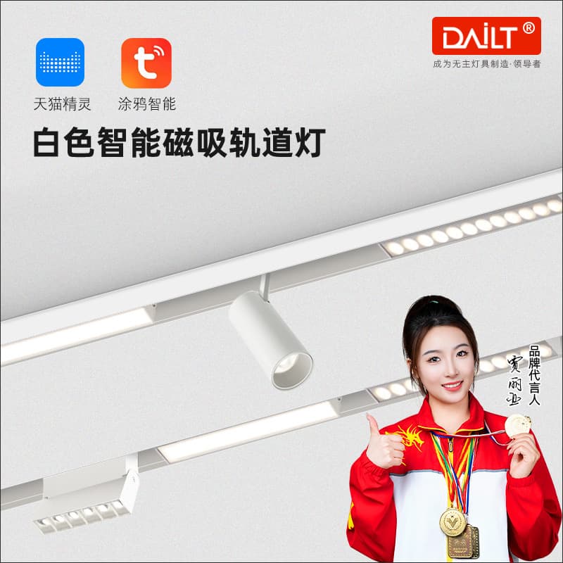 Intelligent system Bluetooth graffiti Zigbee mobile phone voice control white magnetic track light guide spotlight remote control