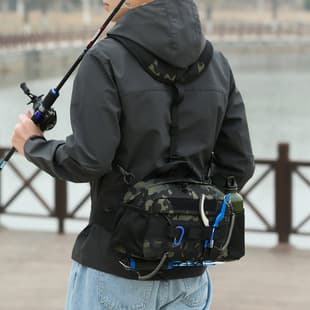 Lure Fishing Bag Hiking Backpack Women's Multi-Function Waist Pack Men's Portable Fishing Bag Hiking Dual Shoulder Backpack Chest Bag Cycling Backpack