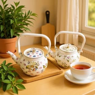 Enamel Oil Pot, Coffee Pot, Water Pot, Vintage Enamel Wine Pot, Hotel Hot Pot, Compatible with Induction Cooker