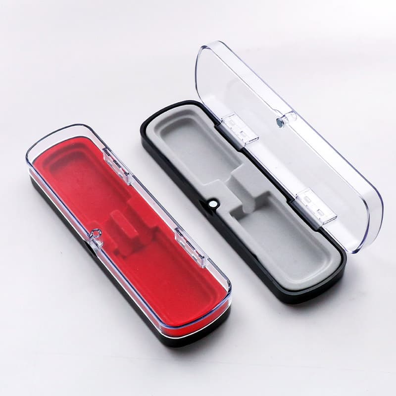 Flip-top Magnetic Box, Plastic Transparent Pen Case, Gift Pen Box, Packaging Box for Advertising LOGO