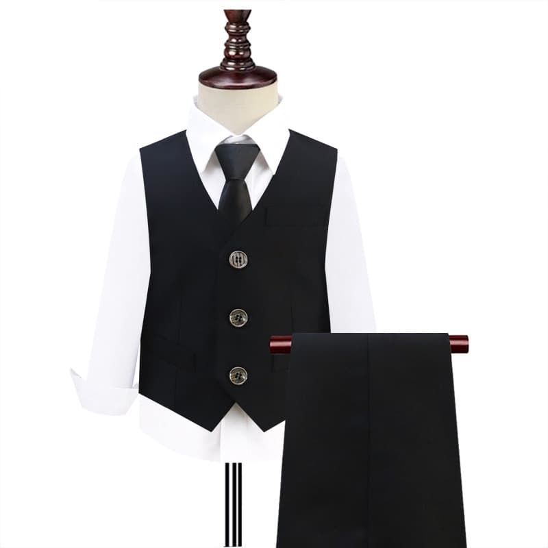 Boys' Suit Set, Autumn/Winter Flower Boy Wedding Suit, Toddler Suit for Piano Performance and Stage Shows