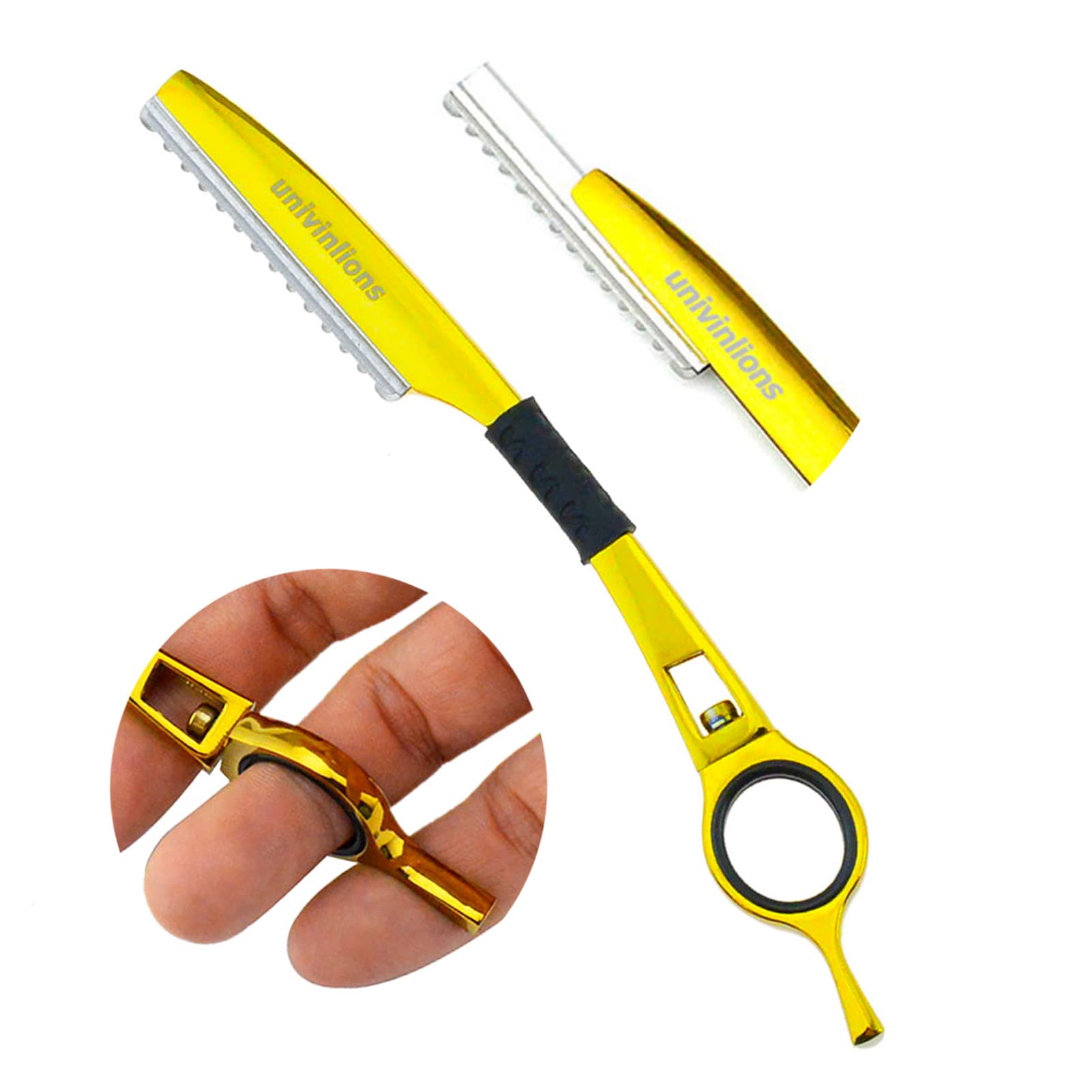 Hot-selling European and American rotary blade hair thinning razor safety razor precision trimming replaceable blade cross-border drop shipping labeling
