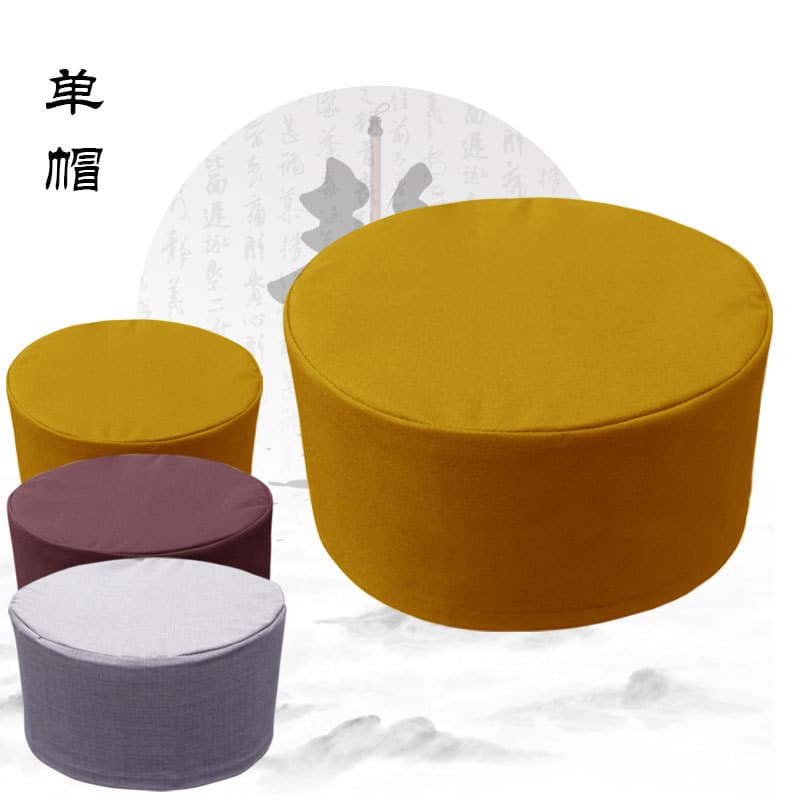Lay Devotee Hat Nun Hat Monk Hat, Clergy Cap for Monks, Haijing Kasaya in Brown, Yellow, and Gray