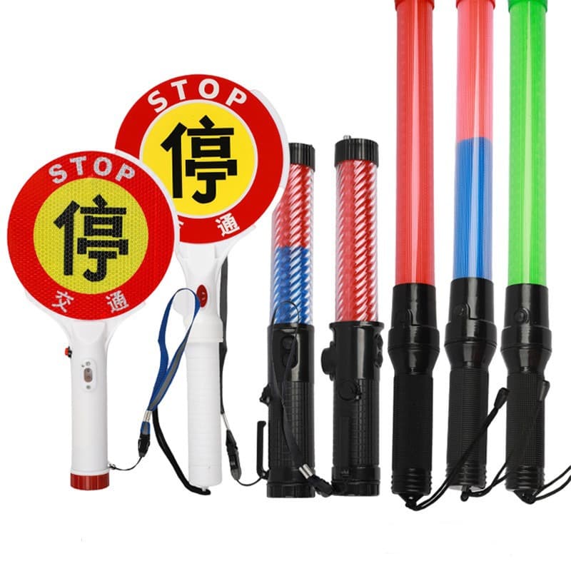 Rechargeable Emergency Flash Baton Parking Traffic Command Baton Warning Stick Glow-in-the-Dark Outdoor Handheld Fluorescent Warning Light