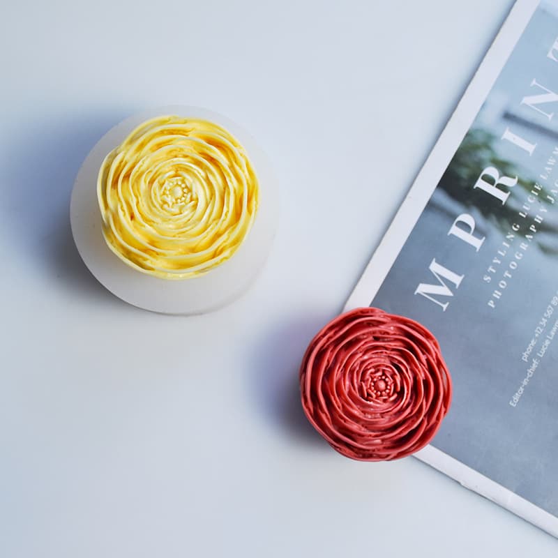 Buttercup flower Austin rose silicone mold diy flower shape handmade soap peony flower scented candle decoration