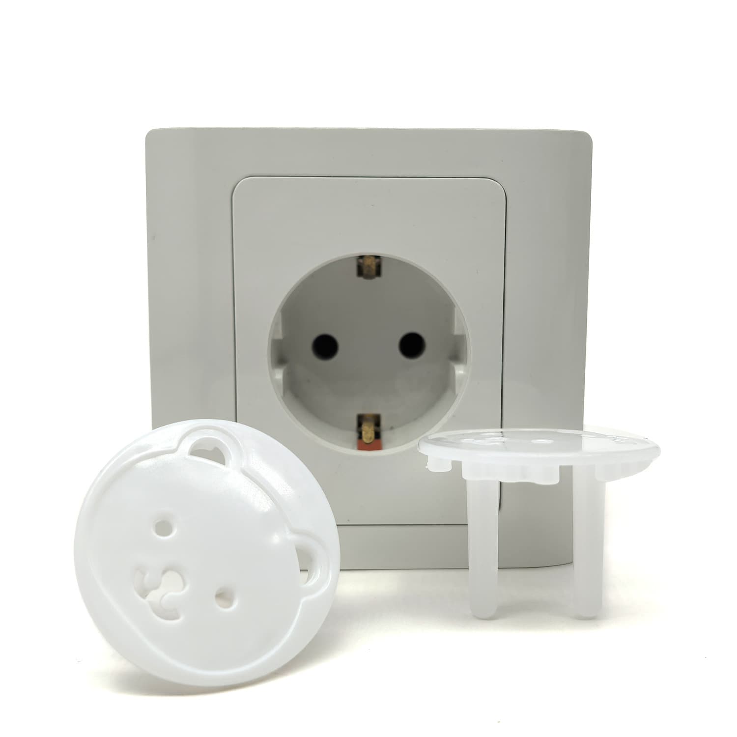European-style Round Hole 2-pin Socket Covers for International Use, Bear-shaped Shockproof Child Safety Plug Covers