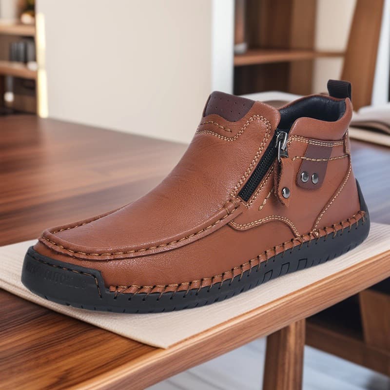 Cross-border Amazon bestseller large size men's shoes, outdoor casual slip-on men's short boots, fashionable mid-top Martin boots.