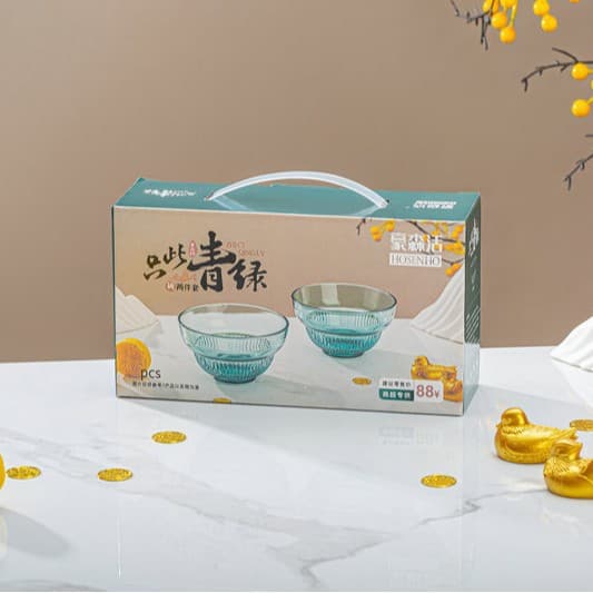 Cuiyun Liguang Glass Cup, Bowl, and Plate Set for Festival Souvenirs Insurance Company Event Gift Set