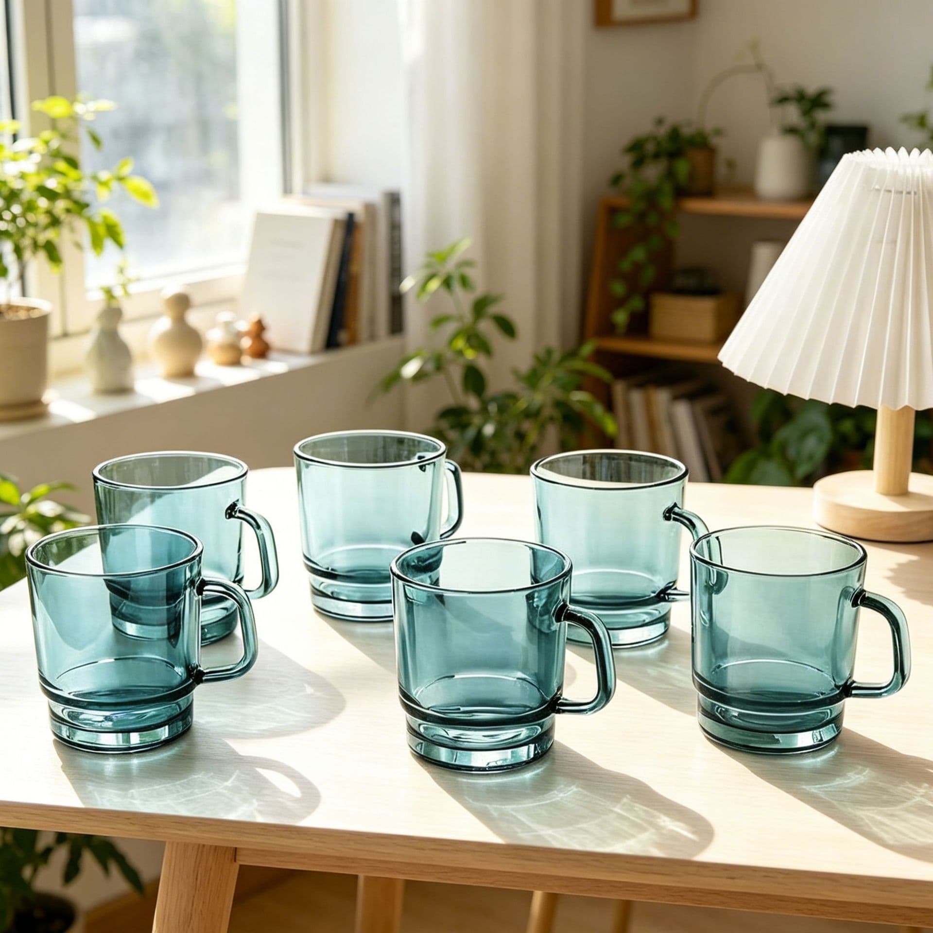 New minimalist soda-lime glass handle milk coffee juice cup, cute and versatile for home and office use