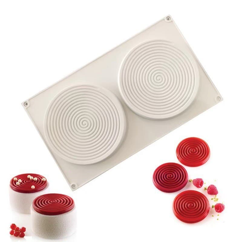 2-in-1 Mosquito-Repellent Incense-Shaped Mousse Cake Decoration Mold, Spiral Dessert Silicone Cake Mold, Chocolate Mold DIY Baking