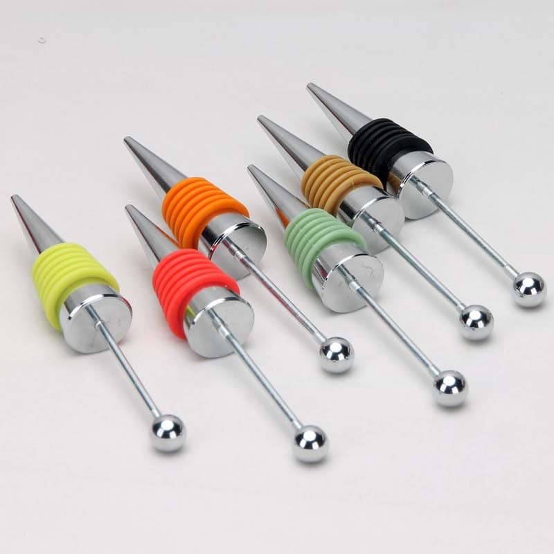 Beaded Wine Stopper with Thin Rod and Alloy Ball, Cross-border Hot-selling Wine Preservation Stopper in Stock