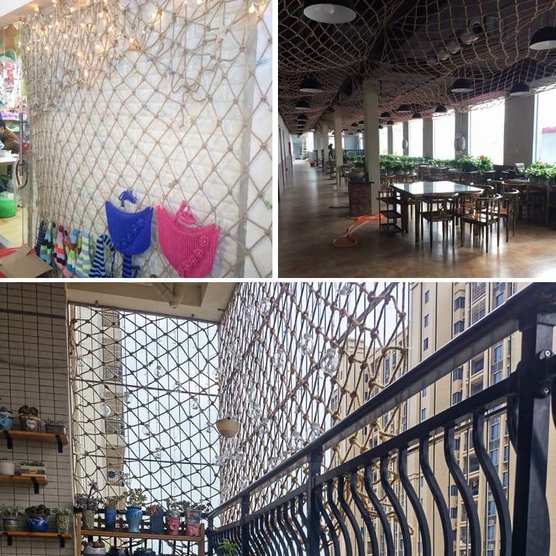 Wholesale Handwoven Jute Net, Indoor/Outdoor Protective Net, Retro Decorative DIY Woven Net, Photo Wall Decoration Net